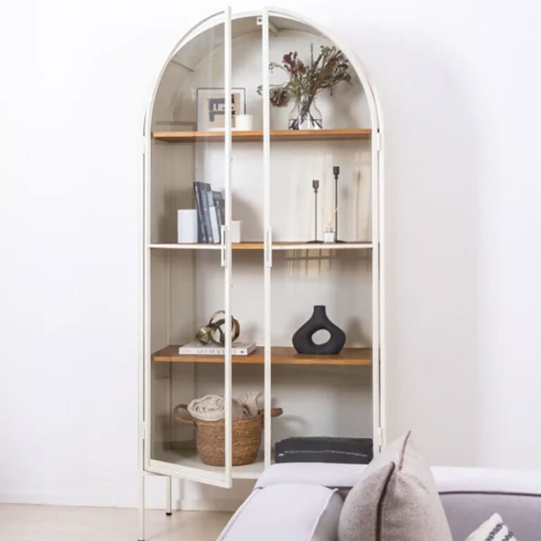 arched cabinet ivory oak helves the hometopia