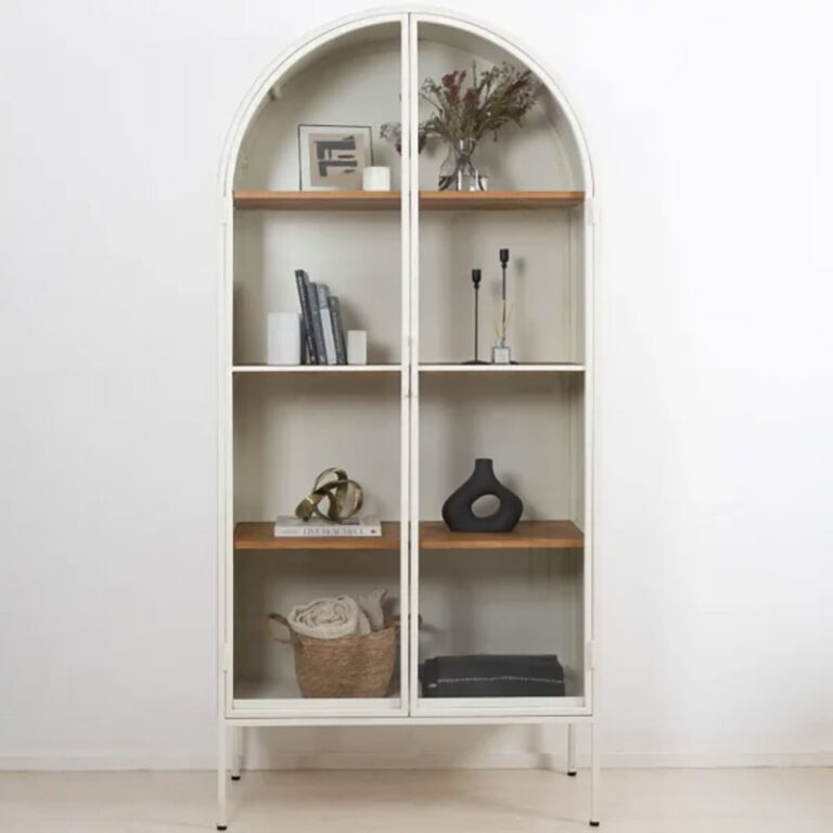 Arched Cabinet Ivory | Stunning Oak & Glass Display | The Hometopia